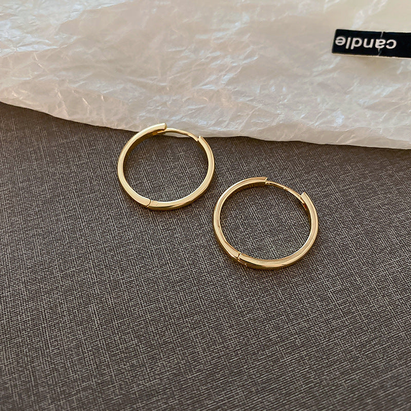 銀針歐美誇張銀色素圈愛心耳環冷淡風時尚耳圈輕奢個性高級感耳飾