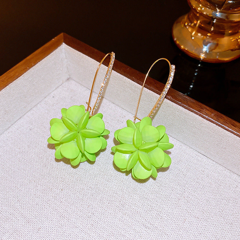 银针欧美跨境花朵几何流苏耳钉时尚金属风耳环轻奢高级感耳饰