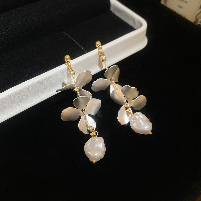 银针欧美跨境花朵几何流苏耳钉时尚金属风耳环轻奢高级感耳饰