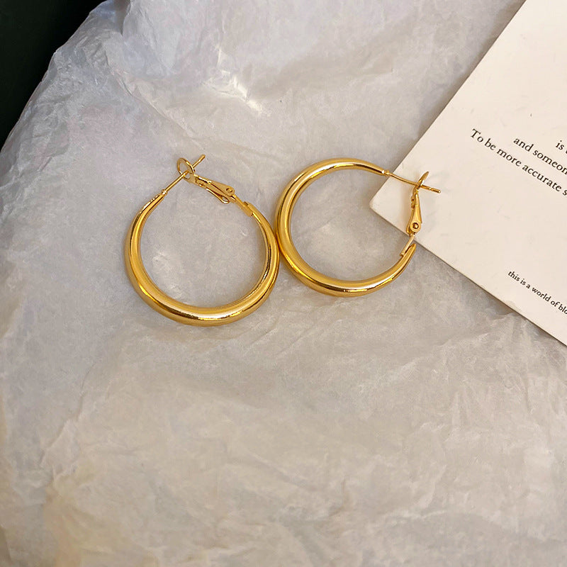 銀針多巴胺彩色耳圈甜美小清新簡約個性耳環設計感小衆歐美耳飾女