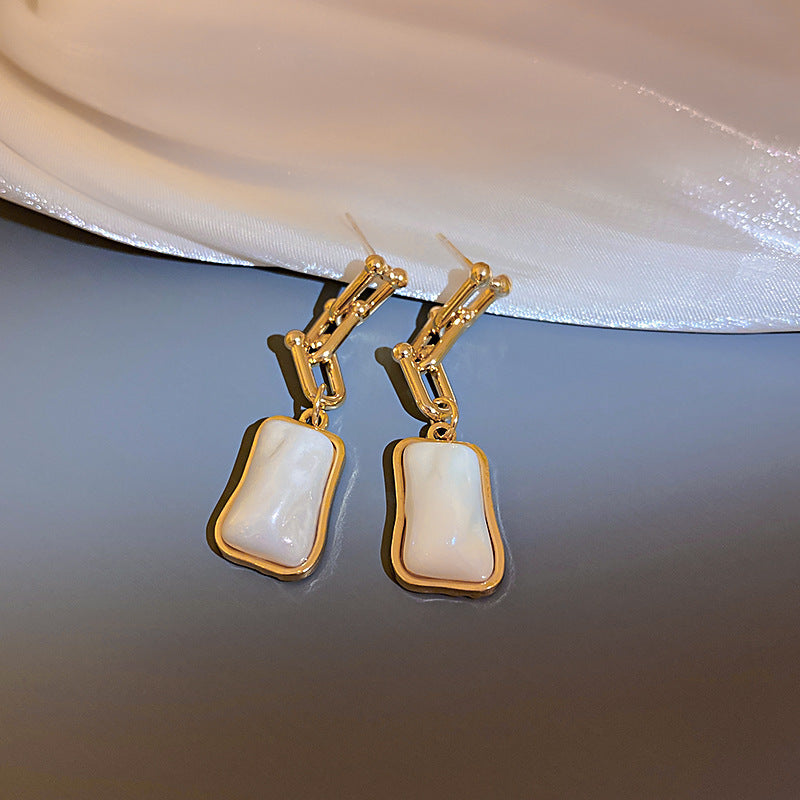 银针欧美跨境花朵几何流苏耳钉时尚金属风耳环轻奢高级感耳饰