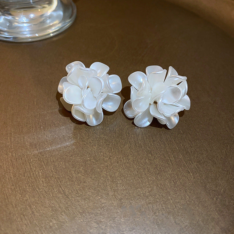 法式超仙花瓣貝殼流蘇耳環輕奢高級感耳釘時尚氣質耳飾設計感小衆