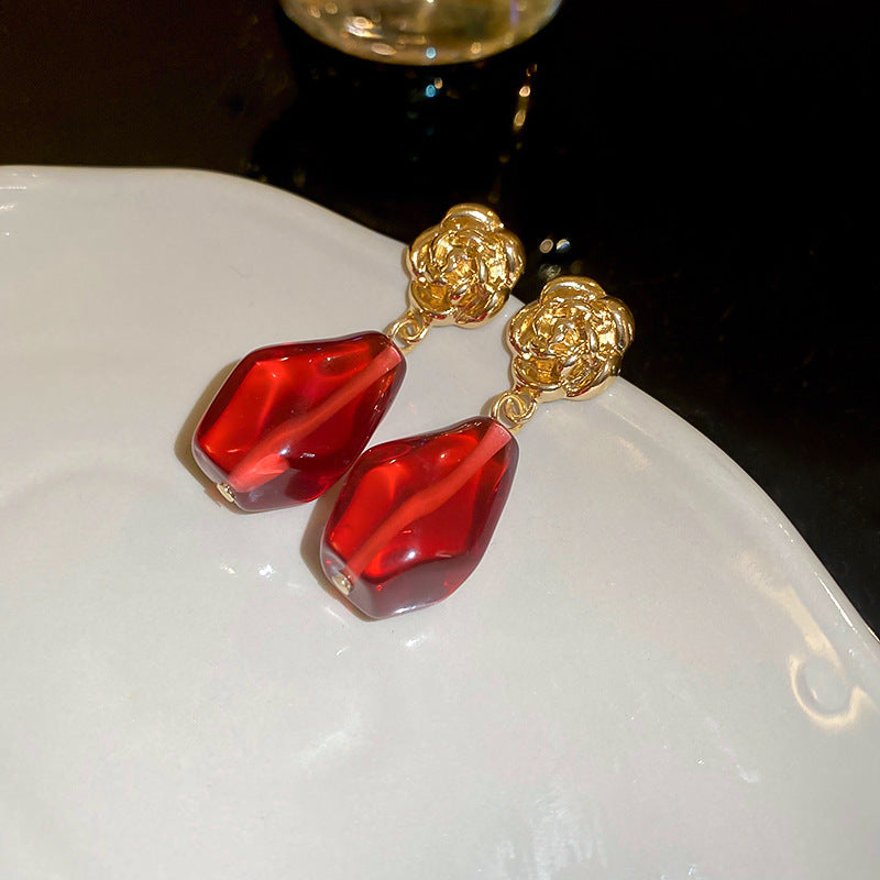 銀針超仙珍珠花朵流蘇耳環氣質時尚耳釘跨境歐美誇張高級感耳飾女