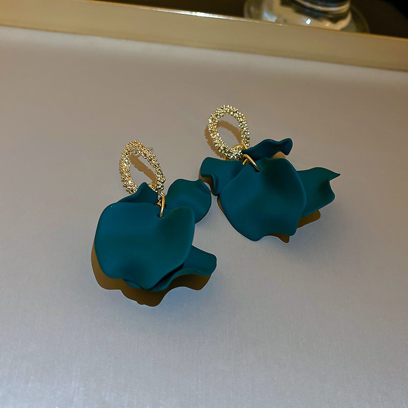 銀針中古vintage綠色鑲鑽蝴蝶珍珠耳環氣質耳墜復古高級感耳飾女