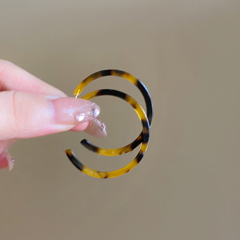 銀針多巴胺彩色耳圈甜美小清新簡約個性耳環設計感小衆歐美耳飾女