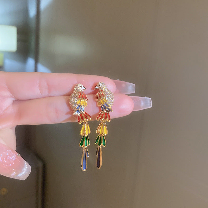 莫奈花園油畫風愛心花朵珍珠耳環時尚氣質耳釘法式甜美小清新耳飾