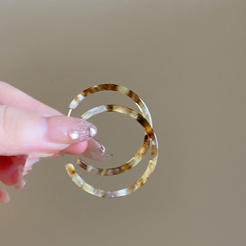 銀針樹脂不規則幾何形鏤空耳環輕奢高級感耳釘復古耳飾設計感小衆