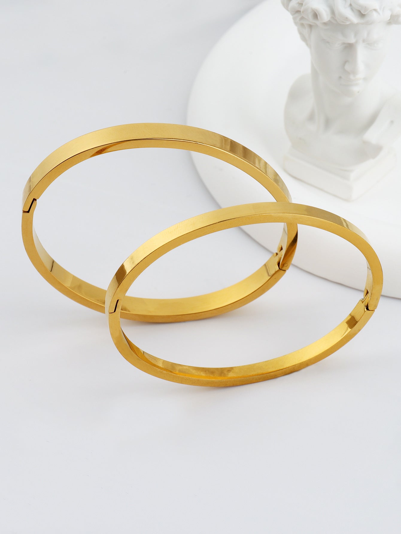 鈦鋼手鐲韓版時尚高級感女光面跨境卡扣可調節小衆設計輕奢風手環