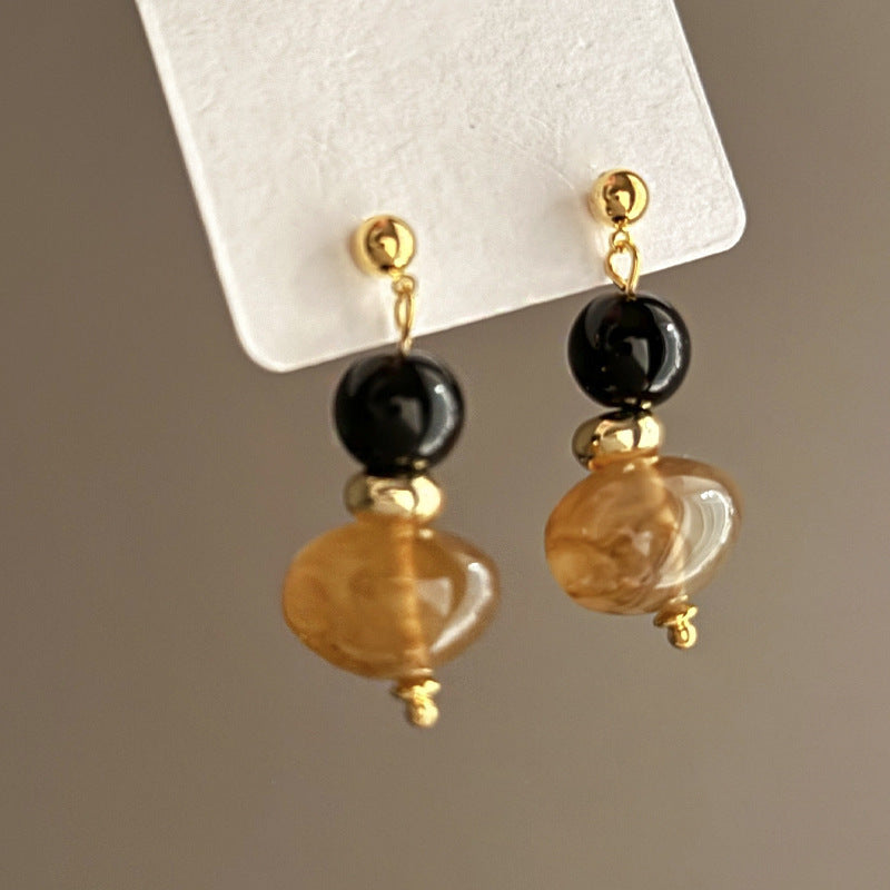 銀針樹脂不規則幾何形鏤空耳環輕奢高級感耳釘復古耳飾設計感小衆