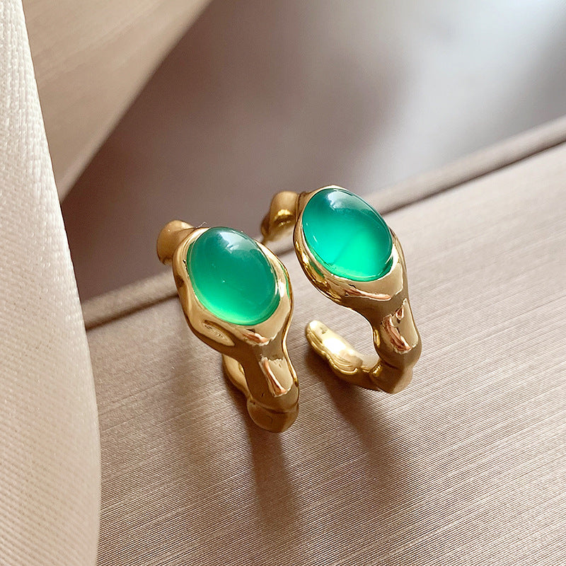 莫奈花園油畫風愛心花朵珍珠耳環時尚氣質耳釘法式甜美小清新耳飾