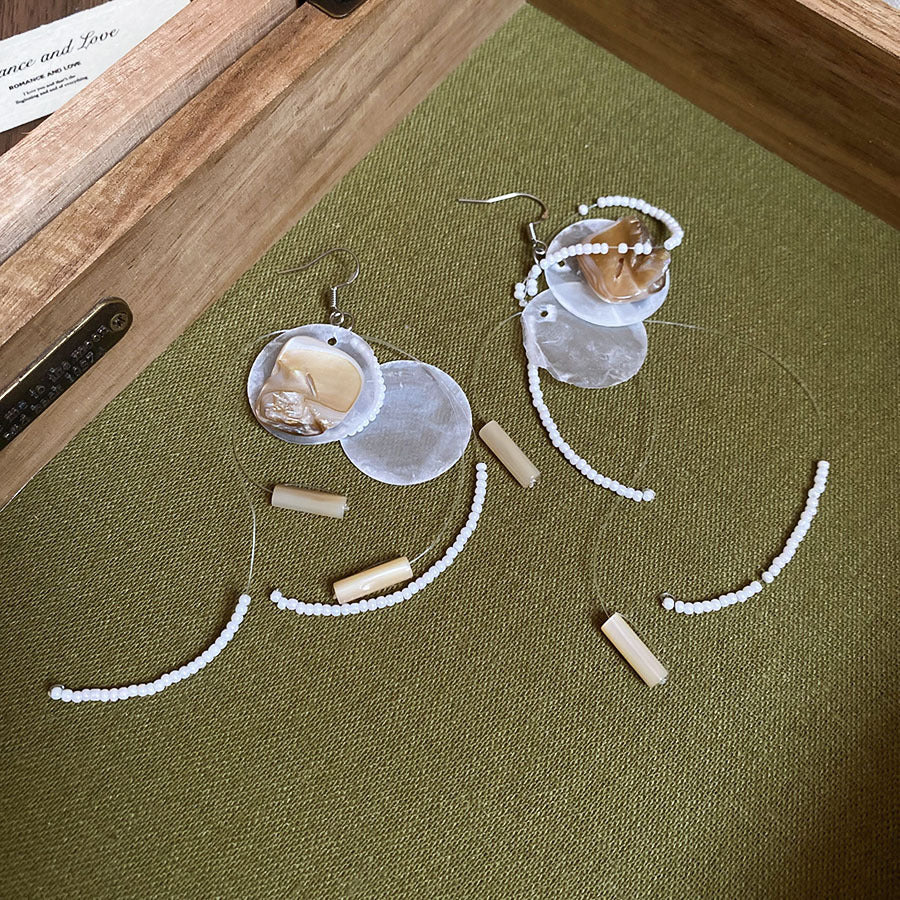 海邊度假風花朵貝殼流蘇長款耳環輕奢高級感耳釘女耳飾設計感小衆
