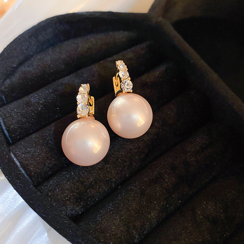 銀針法式復古字母豬鼻子土星珍珠耳環一款兩戴耳釘輕奢高級感耳飾