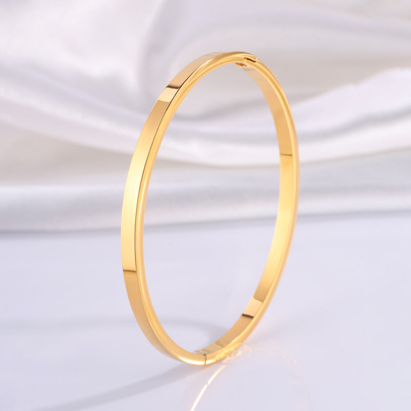 鈦鋼手鐲時尚簡約卡家手鐲女生高級感精緻18k鍍金不掉色手環