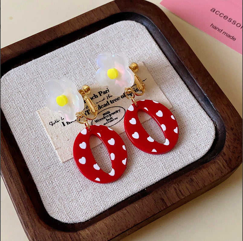 銀針復古花朵愛心字母珍珠耳環法式氣質耳釘輕奢高級感耳飾女