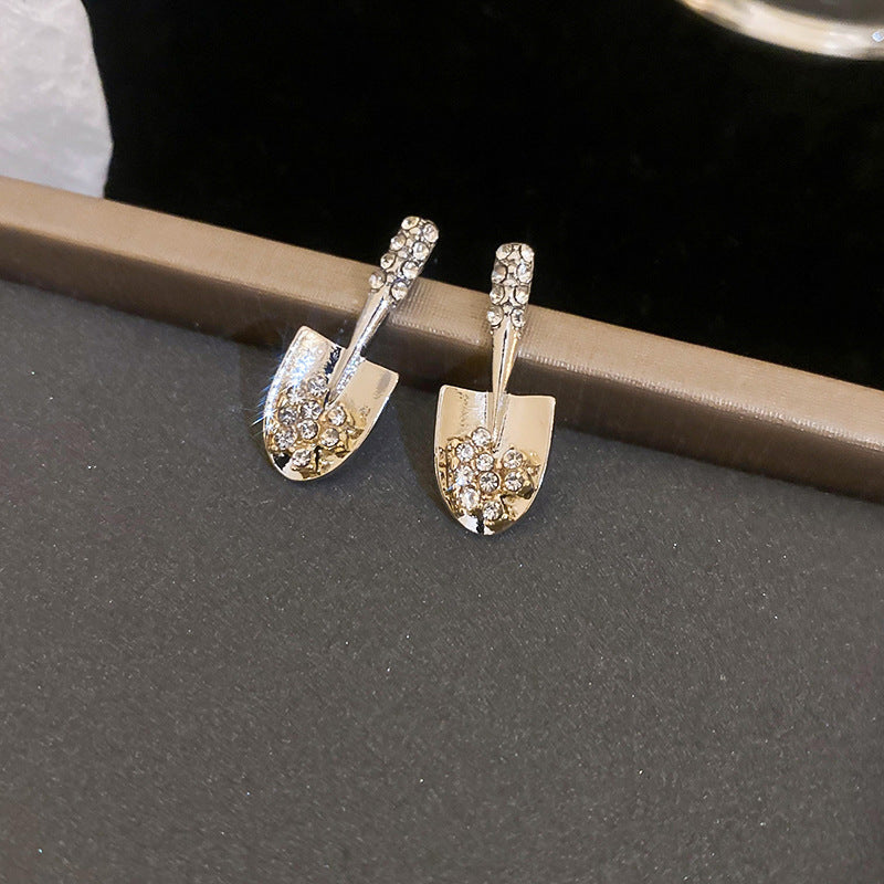 銀針跨境高級感銀色幾何圓珠愛心耳釘小衆個性耳環冷淡風耳飾