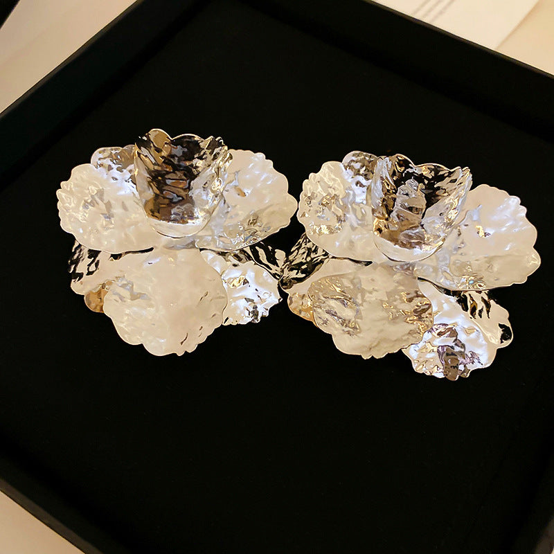 银针欧美跨境花朵几何流苏耳钉时尚金属风耳环轻奢高级感耳饰