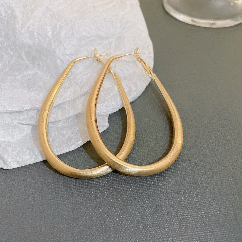 銀針歐美誇張金屬風幾何耳環簡約小衆設計耳釘氣質時尚高級感耳飾