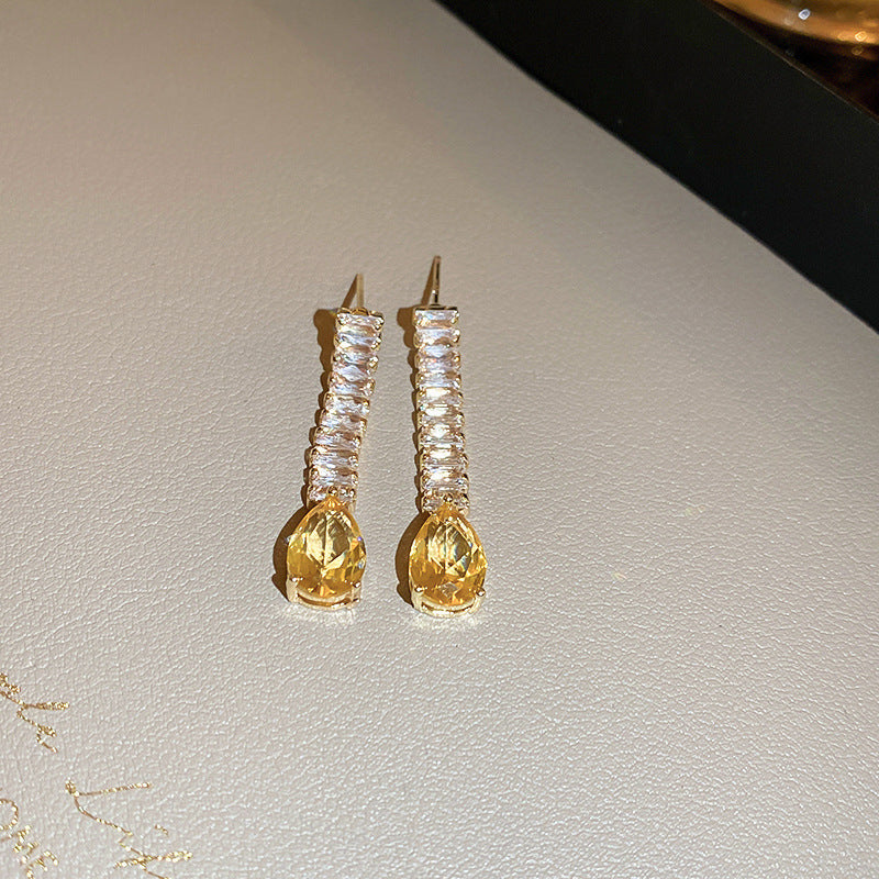 銀針輕奢鋯石几何蝴蝶花朵流蘇耳釘個性冷淡風耳環歐美高級感耳飾