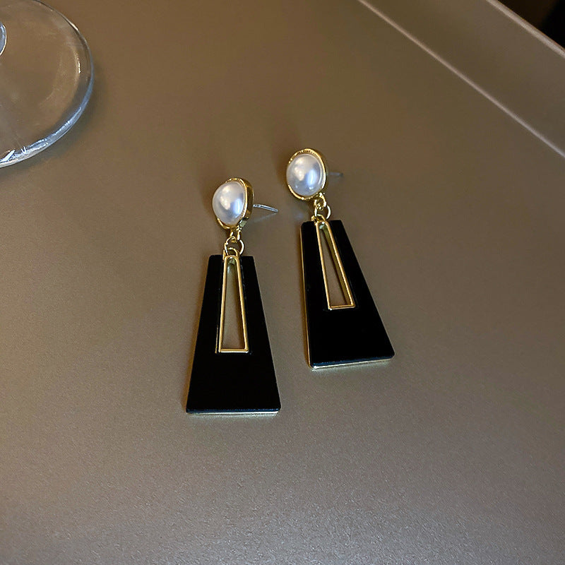 銀針復古花朵愛心字母珍珠耳環法式氣質耳釘輕奢高級感耳飾女