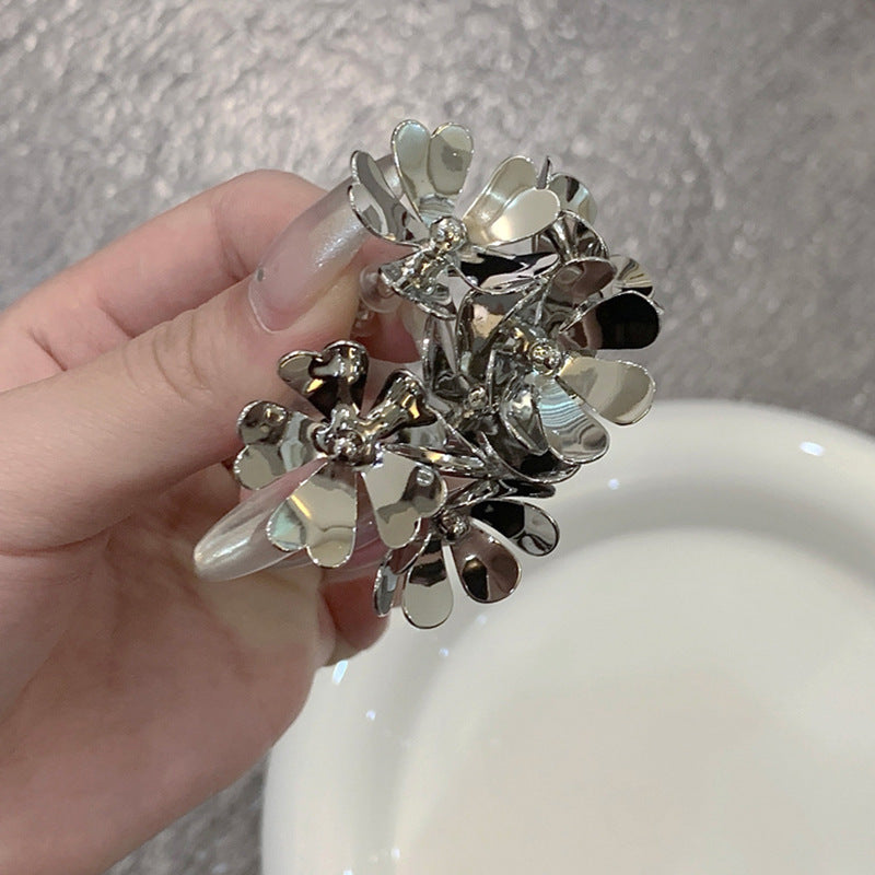 银针欧美跨境花朵几何流苏耳钉时尚金属风耳环轻奢高级感耳饰