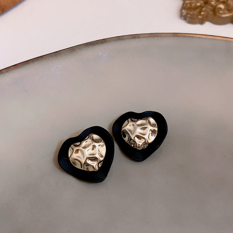 銀針復古花朵愛心字母珍珠耳環法式氣質耳釘輕奢高級感耳飾女