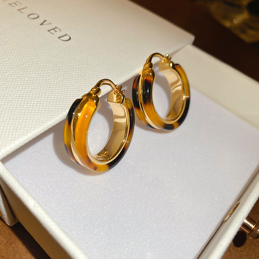 銀針樹脂不規則幾何形鏤空耳環輕奢高級感耳釘復古耳飾設計感小衆