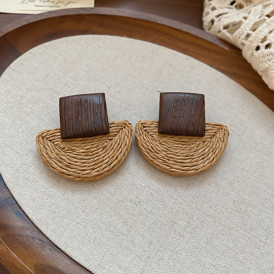 銀針樹脂不規則幾何形鏤空耳環輕奢高級感耳釘復古耳飾設計感小衆