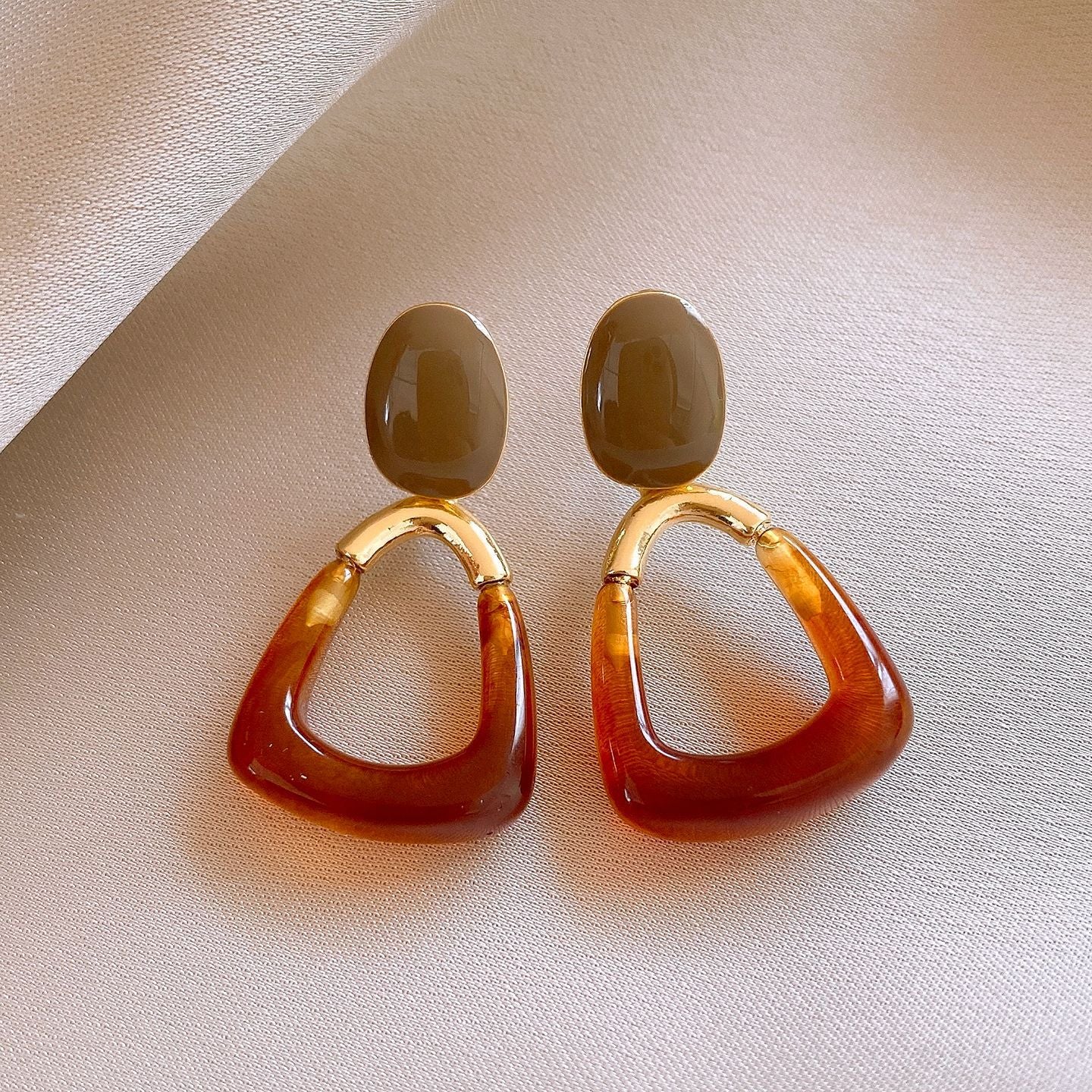 銀針復古美拉德幾何方形耳環輕奢高級感耳釘女時尚耳飾設計感小衆