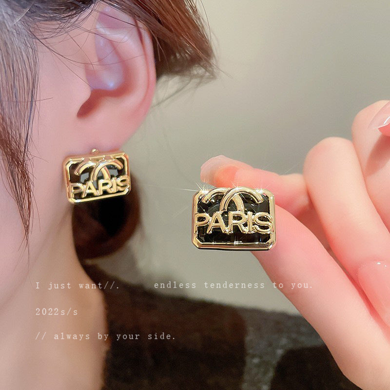 銀針復古花朵愛心字母珍珠耳環法式氣質耳釘輕奢高級感耳飾女