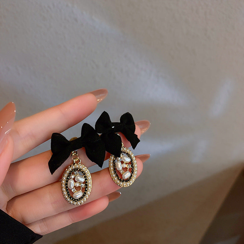 銀針復古花朵愛心字母珍珠耳環法式氣質耳釘輕奢高級感耳飾女