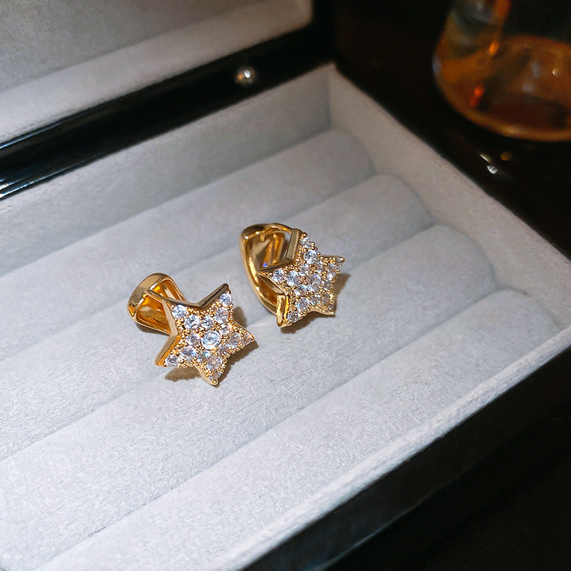 銀針輕奢鋯石几何蝴蝶花朵流蘇耳釘個性冷淡風耳環歐美高級感耳飾