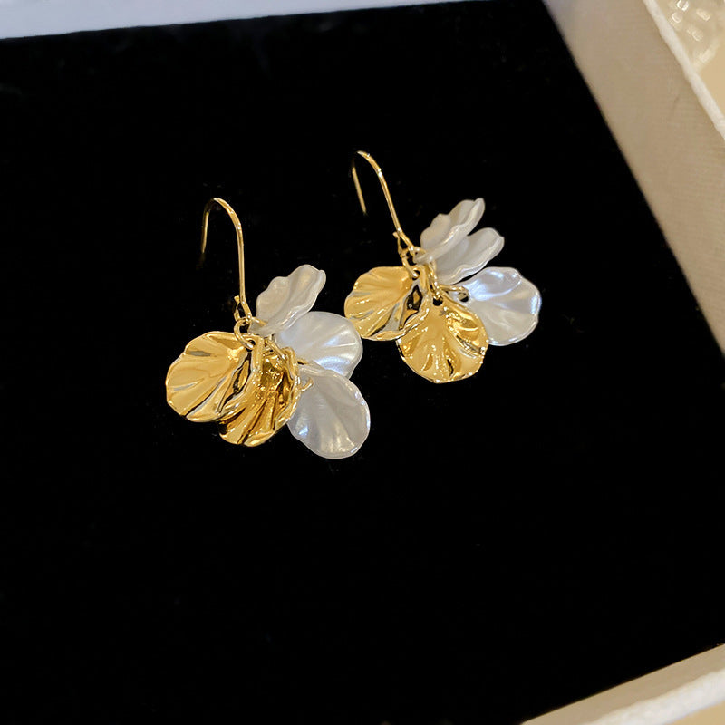 银针欧美跨境花朵几何流苏耳钉时尚金属风耳环轻奢高级感耳饰