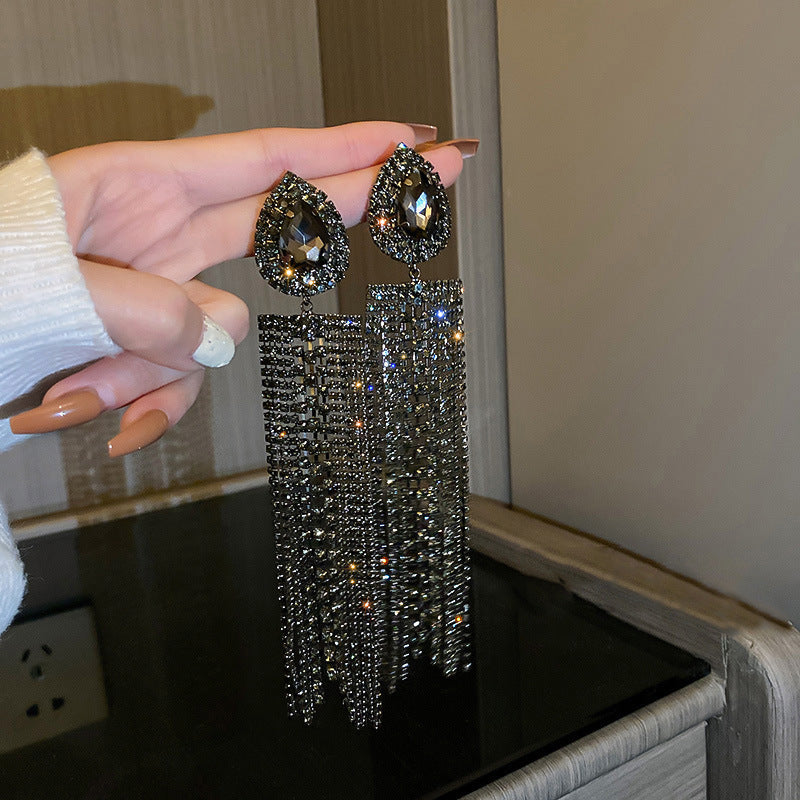 銀針歐美金屬風珍珠蝴蝶花朵流蘇耳釘小衆個性耳環時尚誇張耳飾女