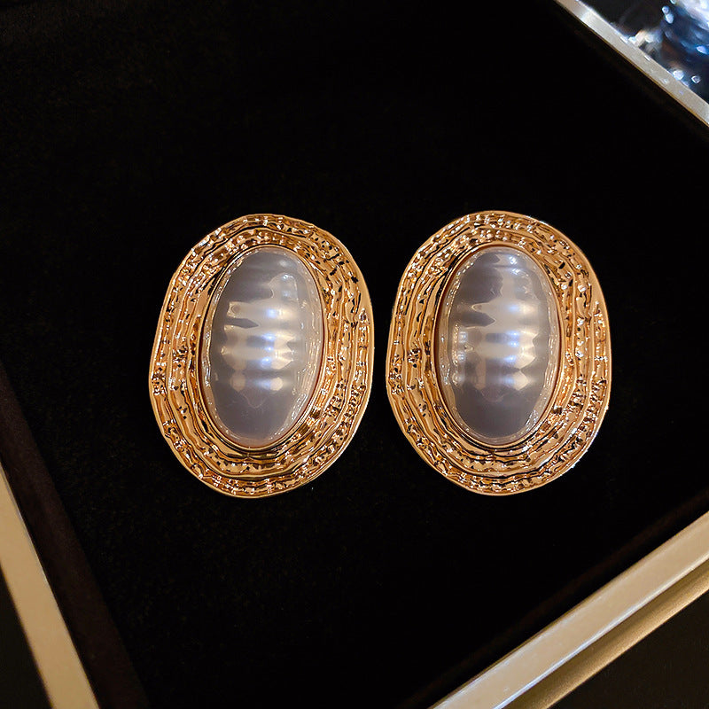 銀針超仙珍珠花朵流蘇耳環氣質時尚耳釘跨境歐美誇張高級感耳飾女