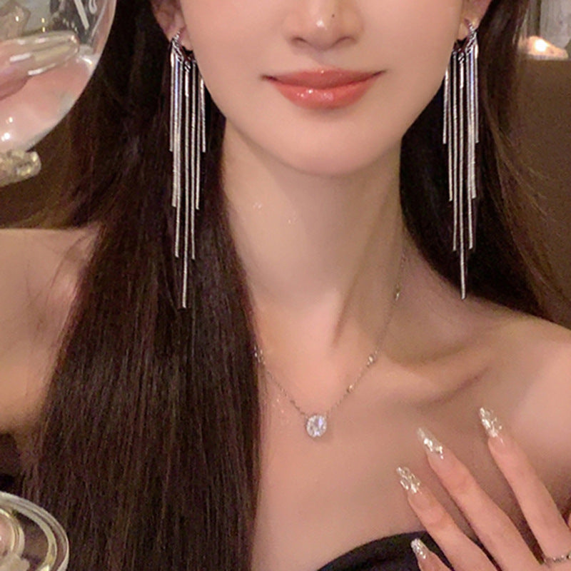 銀針歐美金屬風珍珠蝴蝶花朵流蘇耳釘小衆個性耳環時尚誇張耳飾女