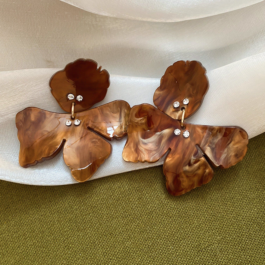 銀針樹脂不規則幾何形鏤空耳環輕奢高級感耳釘復古耳飾設計感小衆