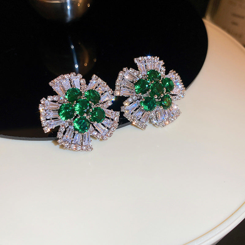 銀針熱銷鑲鑽鋯石水滴蝴蝶流蘇耳環輕奢高級感耳釘耳飾設計感小衆