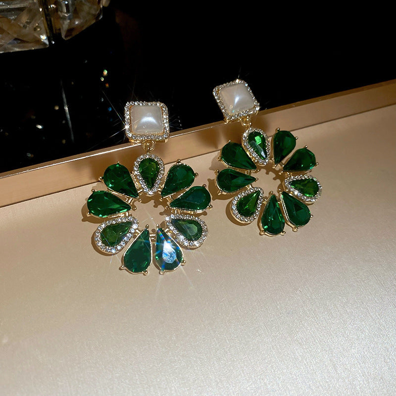 銀針熱銷鑲鑽鋯石水滴蝴蝶流蘇耳環輕奢高級感耳釘耳飾設計感小衆