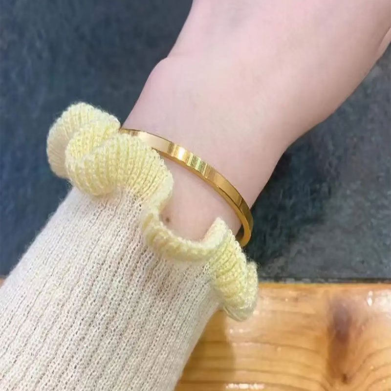 鈦鋼手鐲光面不鏽鋼手鐲女生高級感時尚百搭簡約輕奢不掉色手環