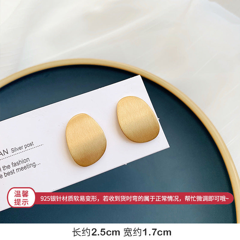 歐美跨境簡約愛心圓圈耳環時尚百搭幾何耳扣耳釘輕奢高級感耳飾女
