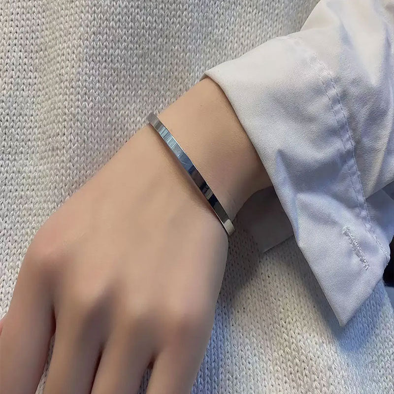 鈦鋼手鐲光面不鏽鋼手鐲女生高級感時尚百搭簡約輕奢不掉色手環