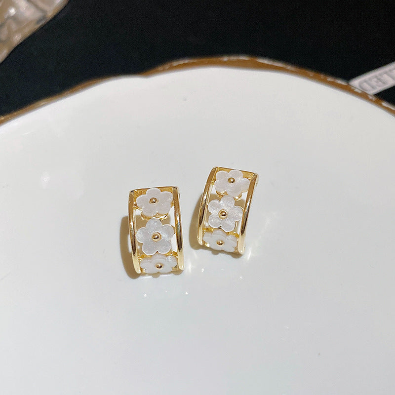 銀針超仙珍珠花朵流蘇耳環氣質時尚耳釘跨境歐美誇張高級感耳飾女