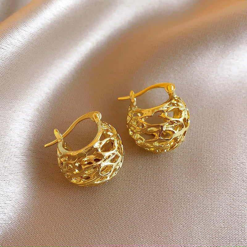 銀針歐美輕奢人造鋯石水晶款愛心耳釘時尚宮廷風耳環高級感耳飾女