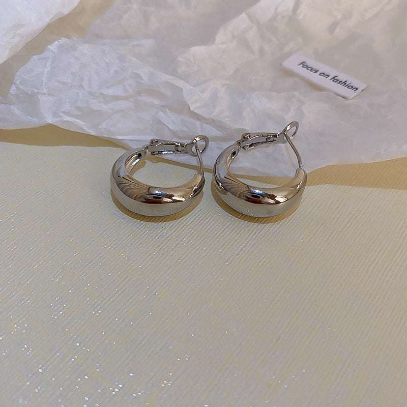 銀針圓圈銀色耳環輕奢高級感耳釘女冷淡風時尚百搭耳飾設計感小衆