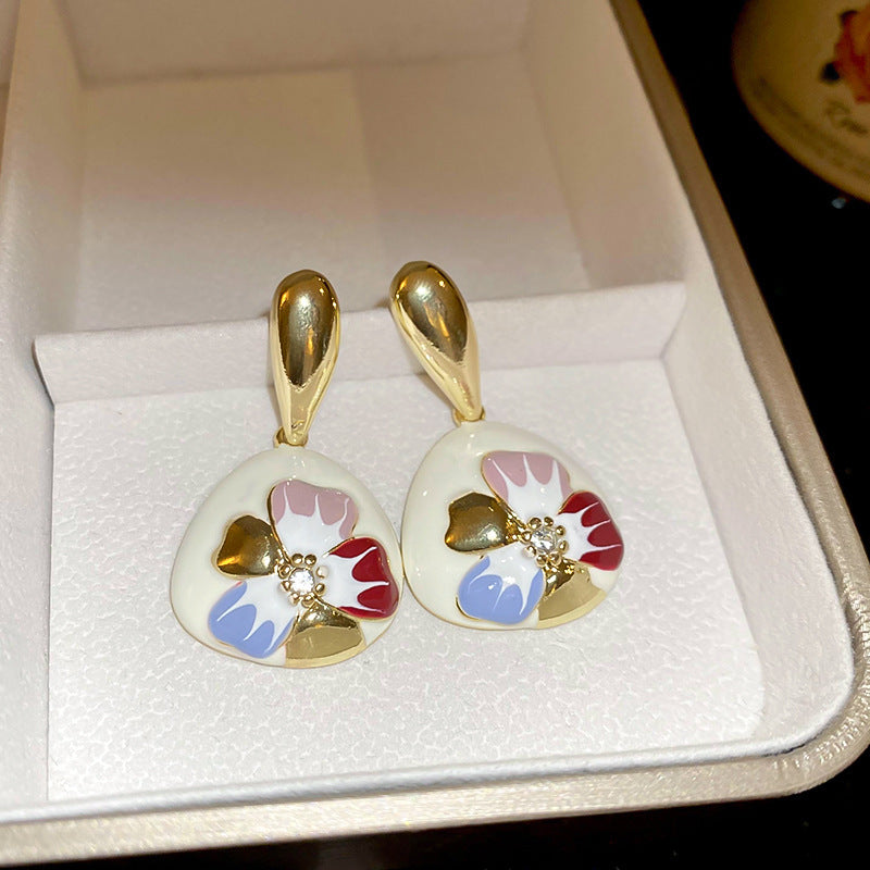 銀針超仙珍珠花朵流蘇耳環氣質時尚耳釘跨境歐美誇張高級感耳飾女