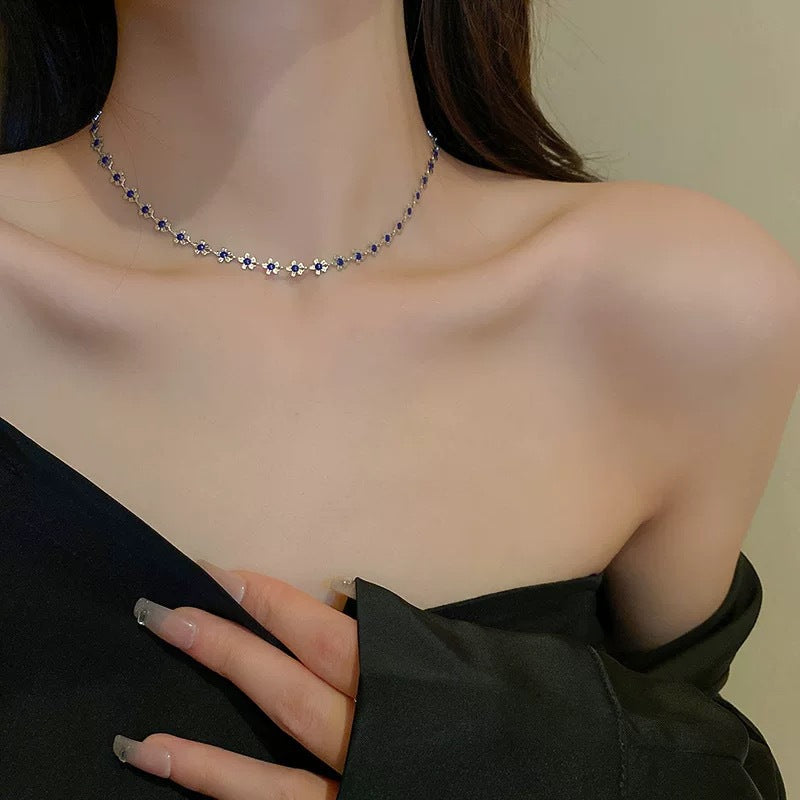 韓國時尚冷淡風鑲鑽愛心珍珠項鍊網紅小衆設計感氣質鎖骨鏈項飾女