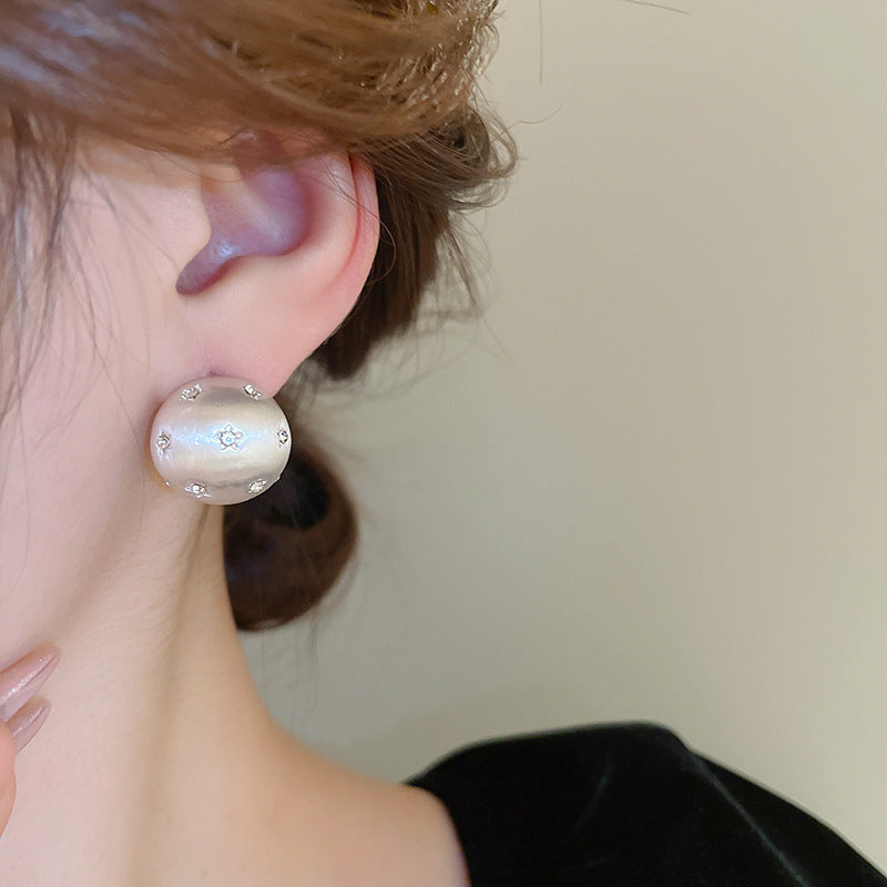 銀針圓圈銀色耳環輕奢高級感耳釘女冷淡風時尚百搭耳飾設計感小衆