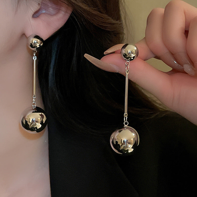 銀針歐美金屬風珍珠蝴蝶花朵流蘇耳釘小衆個性耳環時尚誇張耳飾女