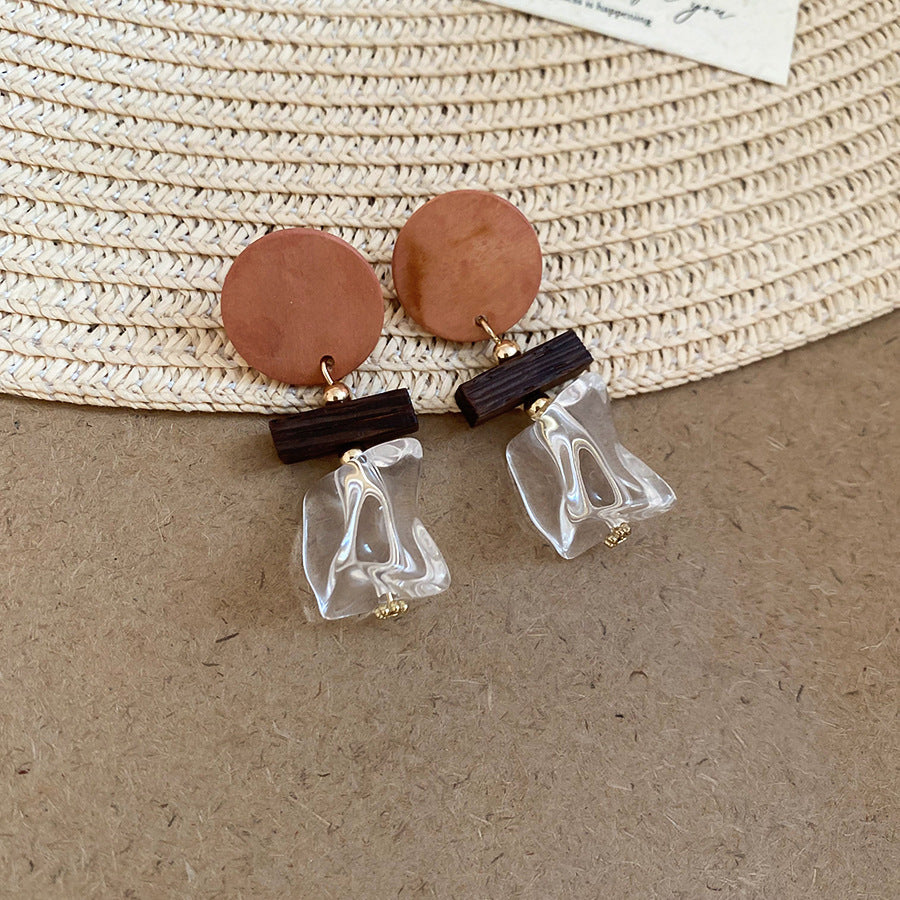 銀針樹脂不規則幾何形鏤空耳環輕奢高級感耳釘復古耳飾設計感小衆