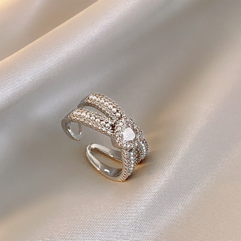 韓國輕奢鋯石圓圈蛇形葫蘆戒指小衆設計感食指戒氣質高級感手飾女